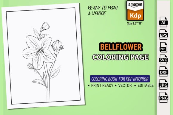Bellflower Vector Art Coloring Pages Graphic Coloring Pages & Books By GraphicArt