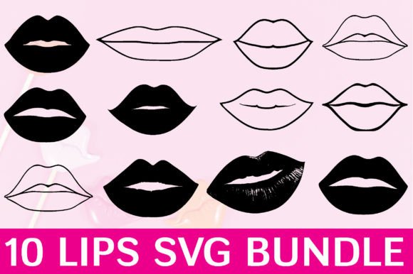 10 Lips Svg Bundle Graphic Crafts By BDB_Graphics