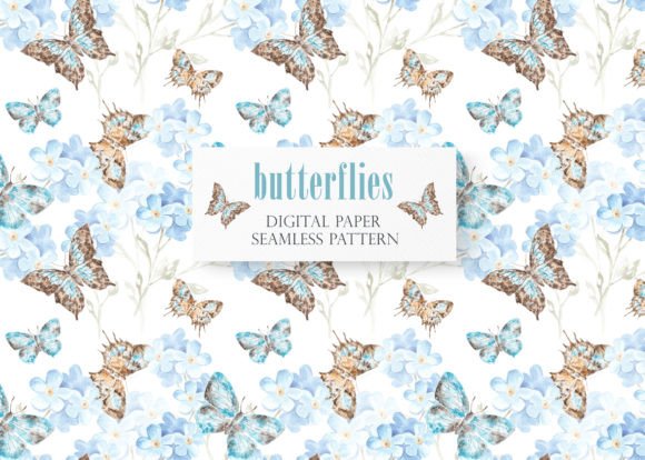 Butterfly Digital Paper Seamless Pattern Graphic Patterns By sabina.zhukovets
