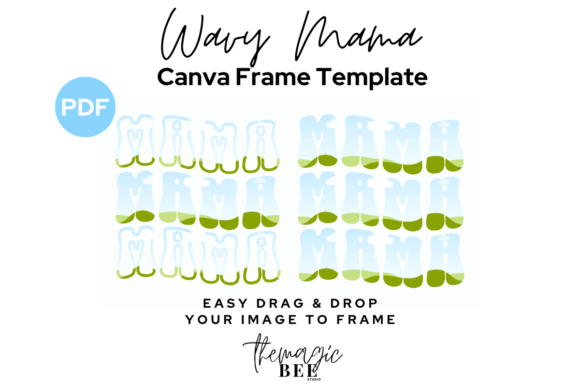 Canva Frame Template, Wavy Mama Frame Gráfico Mockups de Productos Por The Magic Bee Studio