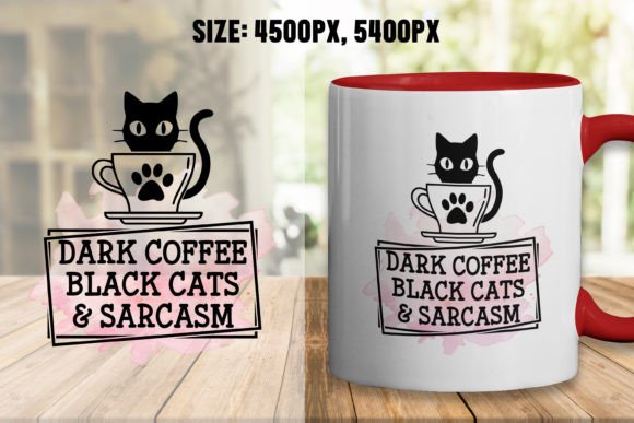 Dark Coffee Black Coffee Mug Design Illustration Artisanat Par Merchsale