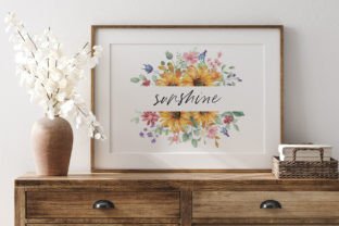 Sunflower Border, Watercolor Flowers PNG Graphic Illustrations By Larisa Maslova 2