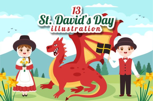 13 Happy St David's Day Illustration Graphic Illustrations By denayunecf