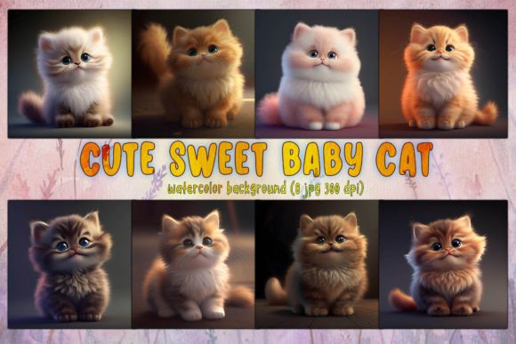 Cute Sweet Baby Cat Background Bundle Graphic Backgrounds By Meow.Backgrounds