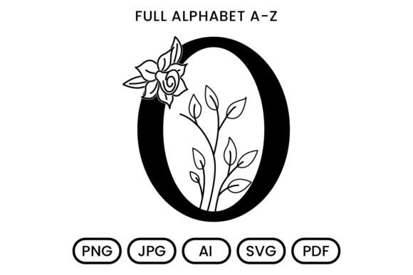 Flower Alphabet a to Z Design Monogram Graphic Objects By DesignScotch
