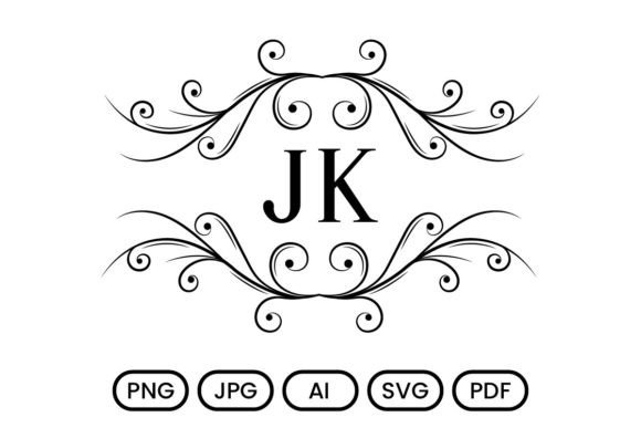 Jk Alphabet Letters Swirls Design Graphic Objects By DesignScotch