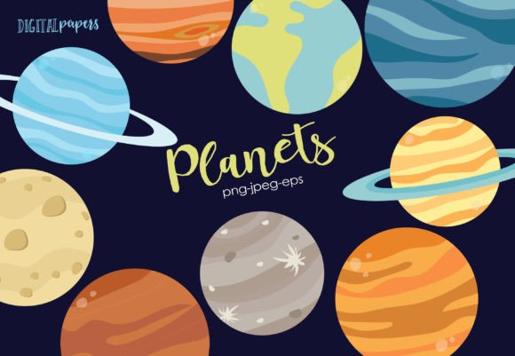 Planets Gráfico Ilustraciones Imprimibles Por DIPA Graphics