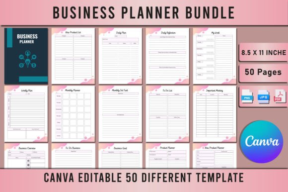 Business Planner Bundle for Canva Graphic KDP Interiors By Shumaya