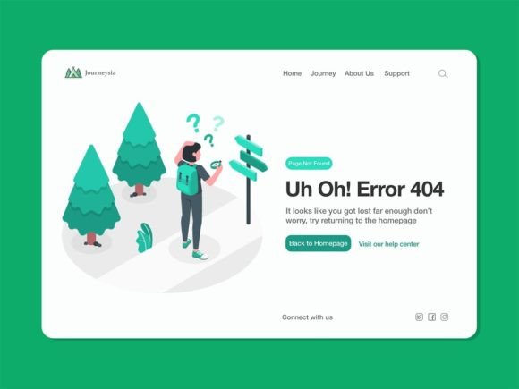 Error Page 404 (Page Not Found) Graphic UX and UI Kits By muhammad ajrin