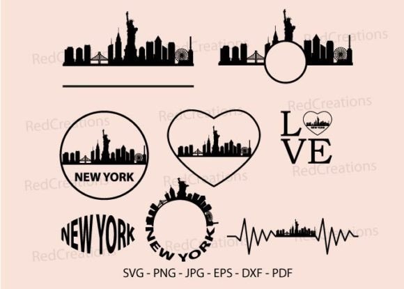 New York Frame Svg Bundle, Monogram, NYC Graphic Crafts By RedCreations