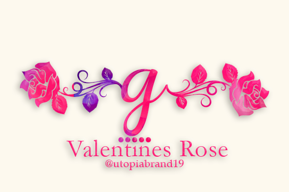 Valentines Rose Monogram Decorative Font By utopiabrand19