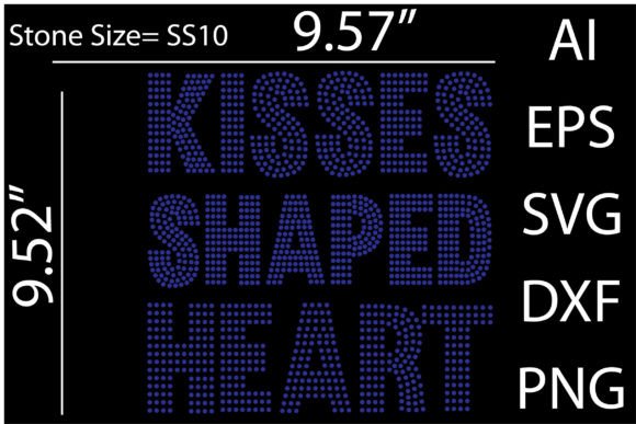 Kisses Shaped Heart Rhinestone Templates Graphic T-shirt Designs By Smart Store