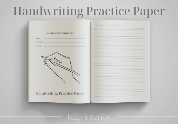 Handwriting Practice Paper- KDP Interior Graphic KDP Interiors By Jane Minner