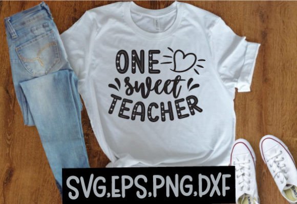 One Sweet Teacher Graphic T-shirt Designs By Mimi graphic
