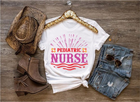 Pediatric Nurse Graphic T-shirt Designs By FlowCraft