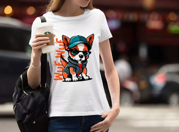 Puppy. Vector Illustration for T-shirt Graphic T-shirt Designs By Fractal font factory