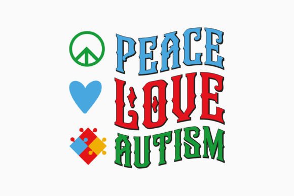 Retro Autism Awareness SVG Peace Love Graphic Crafts By Svg Box