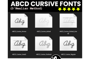 Abcd Cursive Handwriting Tracing Bundle Script & Handwritten Font By AntarArt 2