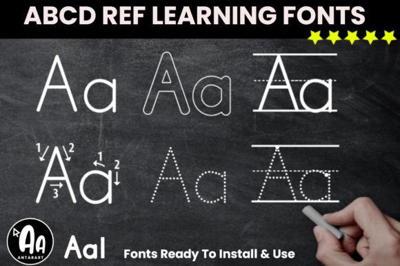Abcd Tracing Alphabet Letters Bundle Display Font By AntarArt