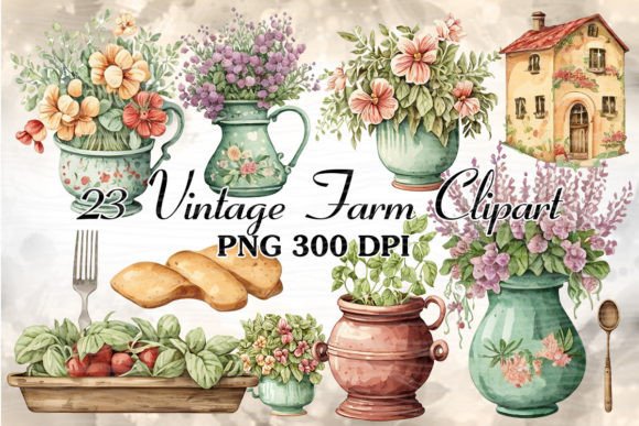 Farm Watercolor Sublimation Clipart Graphic Crafts By Cat Lady