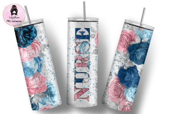 Nurse Floral Skinny Tumbler Wrap Graphic Crafts By LadyAndBuns