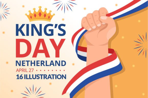16 Kings Netherlands Day Illustration Gráfico Ilustrações para Impressão Por denayunecf