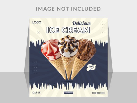 Ice Cream Social Media Poster Design Graphic Social Media Templates By Designoutset