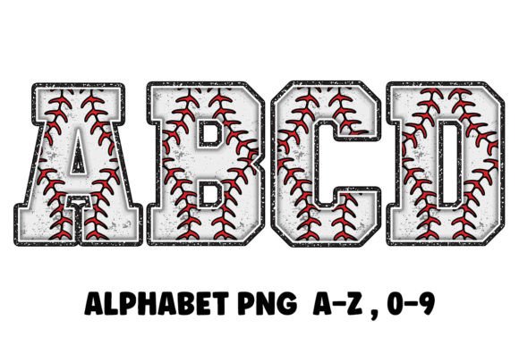 Baseball Durty Alphabet Font Png Graphic Illustrations By superdong_nu