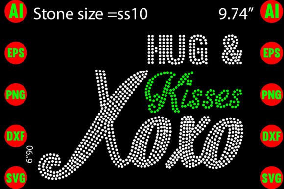 Hug As Kisses Xoxo Rhinestone Templates Graphic T-shirt Designs By creative writing