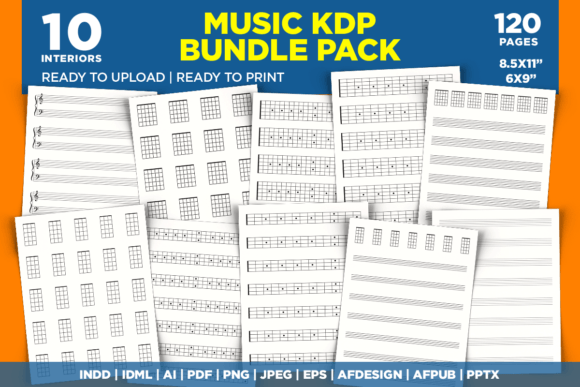Music KDP Bundle Pack Gráfico Interiores KDP Por RenatoRi Designs