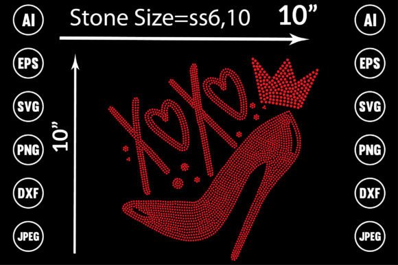 XOXO Rhinestone Templates Design Graphic T-shirt Designs By TRANSFORM20
