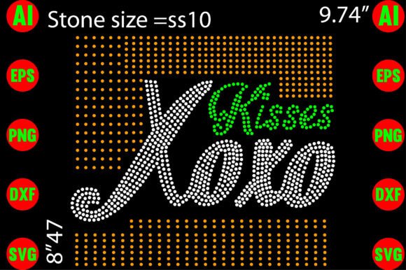 Kisses Xoxo Rhinestone Templates Design Graphic T-shirt Designs By creative writing