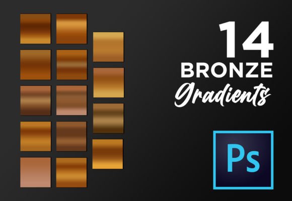 Photoshop Bronze Gradient Pack GRD Graphic Layer Styles By TiveCreate