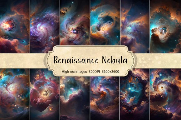 Renaissance Nebula Grafika Tła Przez curvedesign