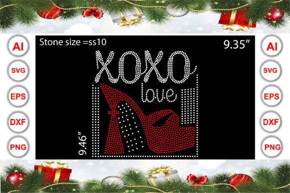 XOXO Love Rhinestone Templates Design Graphic T-shirt Designs By creative writing