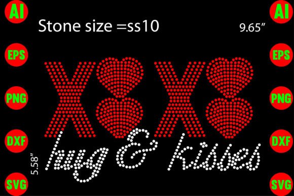 Kisses Xoxo Rhinestone Templates Design Grafik T-shirt Designs Von creative writing