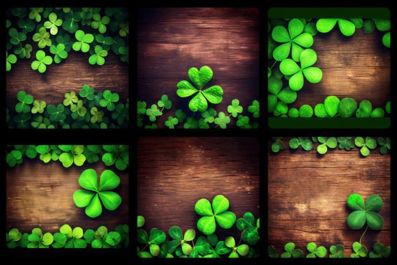 Lucky Charms Shamrock Old Rustic Wood Graphic Backgrounds By MICON DESIGNS