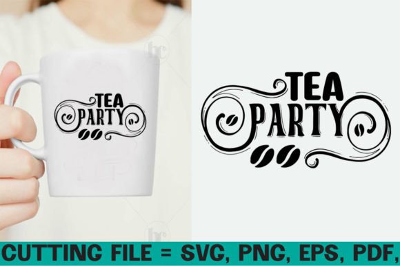 Tea Party SVG Gráfico Manualidades Por MK_Design Store