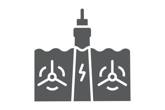 Tidal Power Glyph Icon Graphic Icons By Fox Design