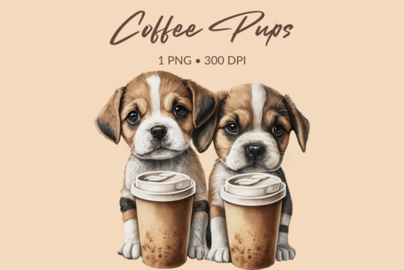 Coffee Puppies Sublimation Illustration Illustration Illustrations Imprimables Par Esch Creative