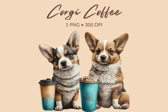 Corgi Coffee Sublimation Illustration Illustration Illustrations Imprimables Par Esch Creative