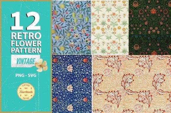 Vintage Retro Flower Pattern Graphic Patterns By tmartinezta