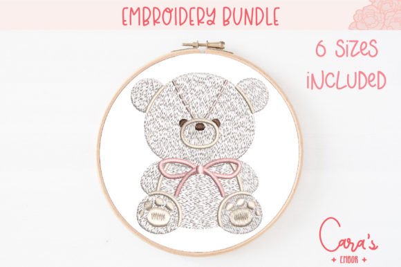 White Cute Bear Teddy Bears Embroidery Design By carasembor