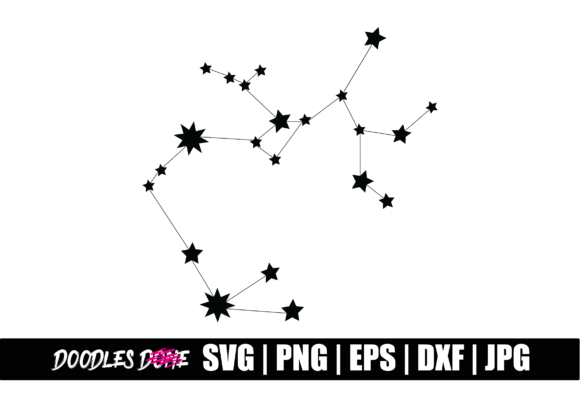 Sagittarius Zodiac Constellation SVG Illustration Objets Graphiques de Haute Qualité Par Doodlesdone