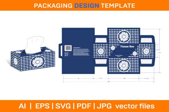 Box Packaging Design Template Tissue Graphic Print Templates By DesignConcept