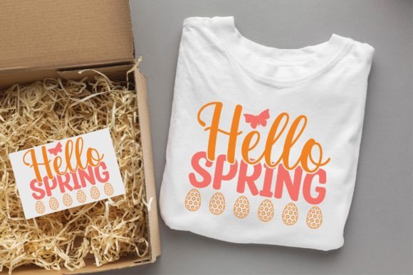 Hello Spring/Easter Svg Graphic T-shirt Designs By svgdesignsstore07