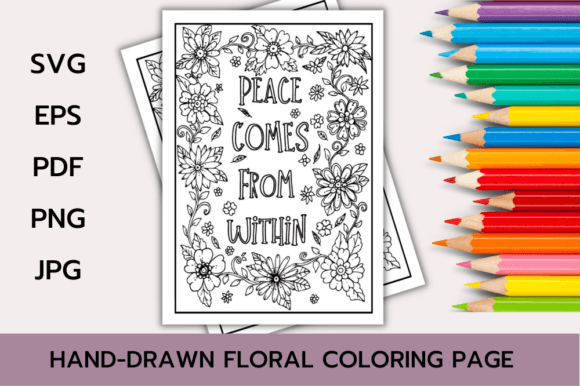 Positive Affirmation Coloring Page Graphic Coloring Pages & Books Adults By Dreamwings Creations