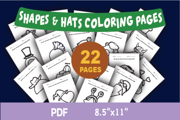 Shapes and Hats Drawing and Coloring Graphic Coloring Pages & Books Kids By Happy Bamboo