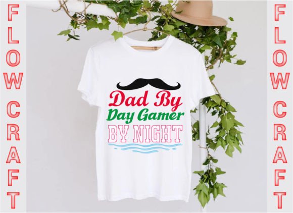 Dad by Day Gamer by Night Gráfico Designs de Camisetas Por FlowCraft