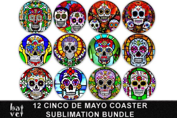 Day of the Dead Coaster PNG Bundle Graphic Crafts By BatVet